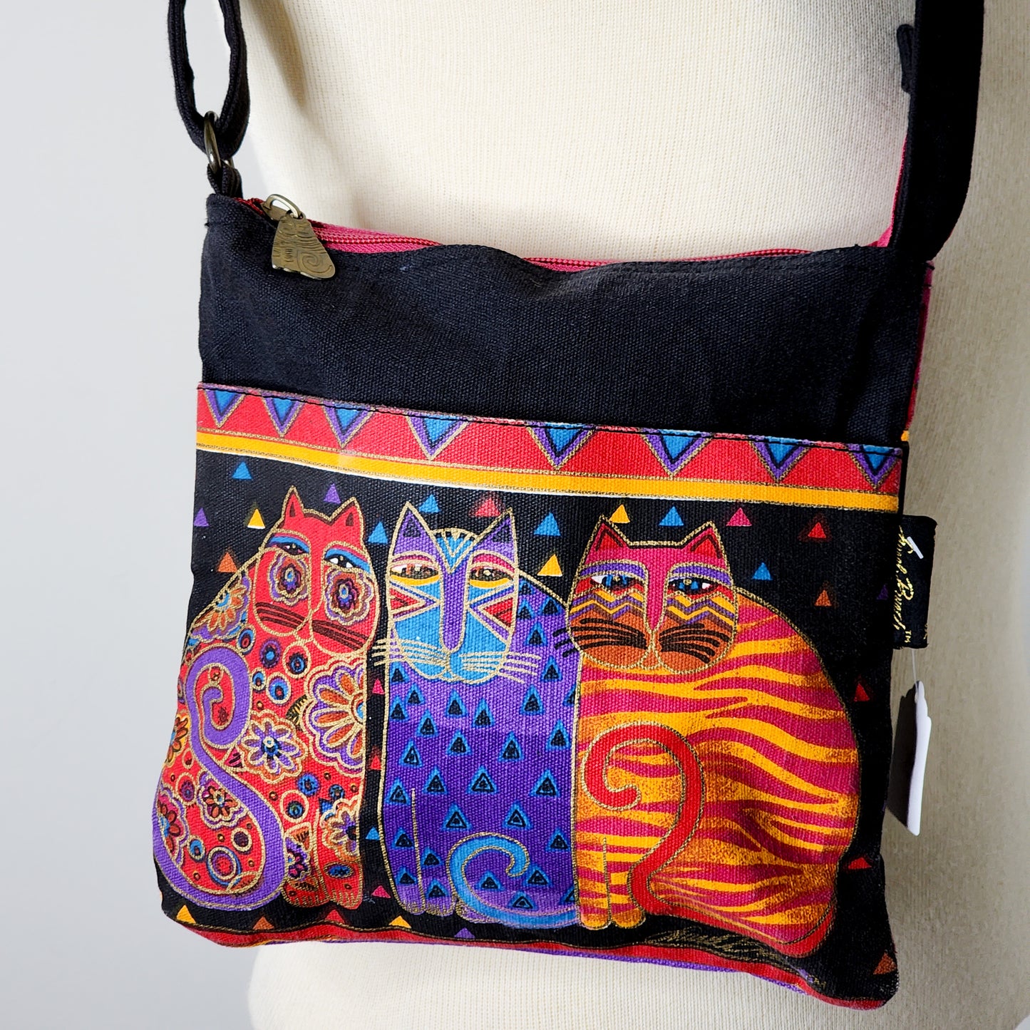 Laurel Burch Crossbody Bag "Feline Friends"