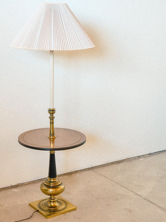 Vintage Brass & Wooden Table Lamp