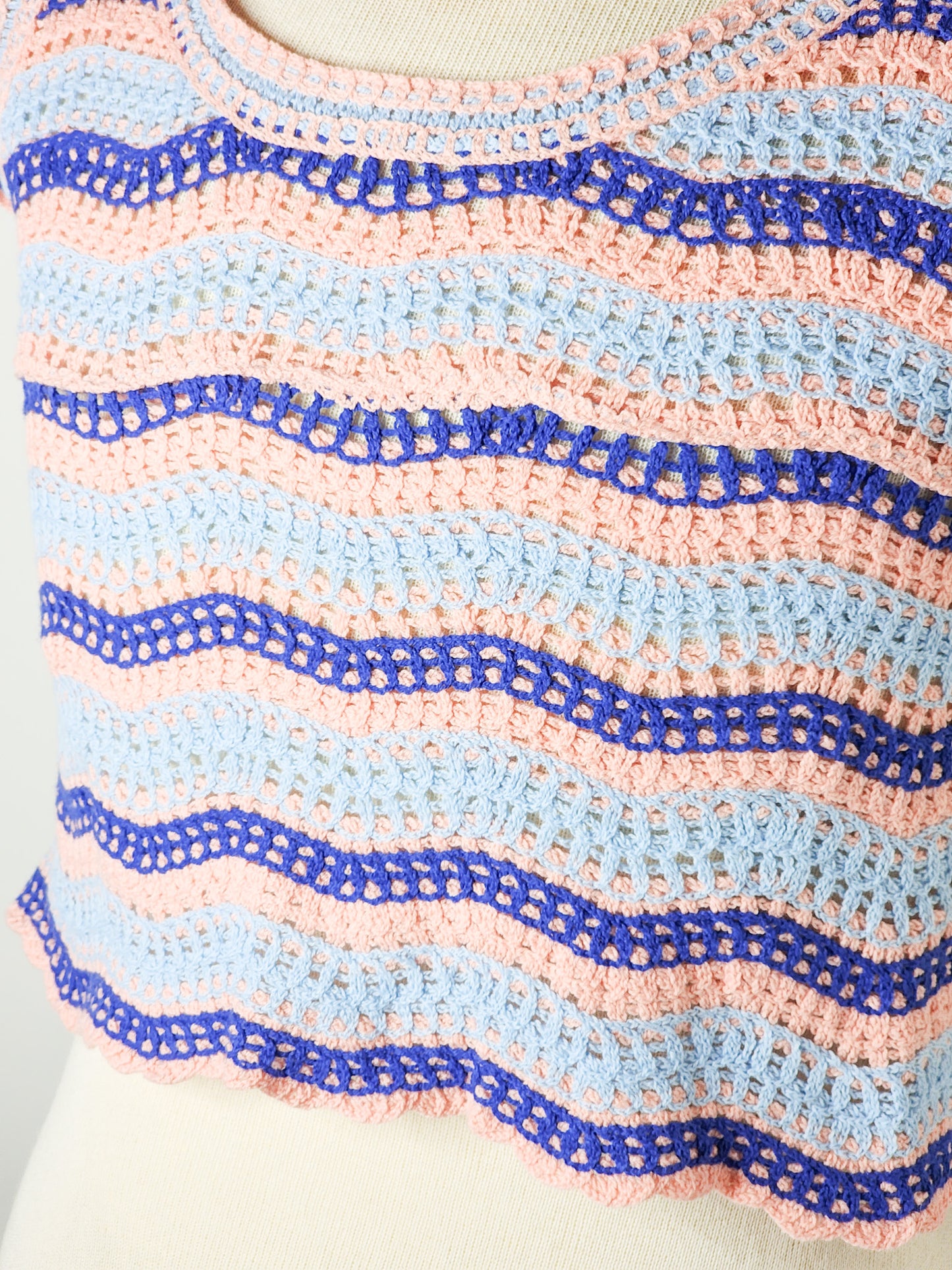 Crocheted Pink & Blue Top