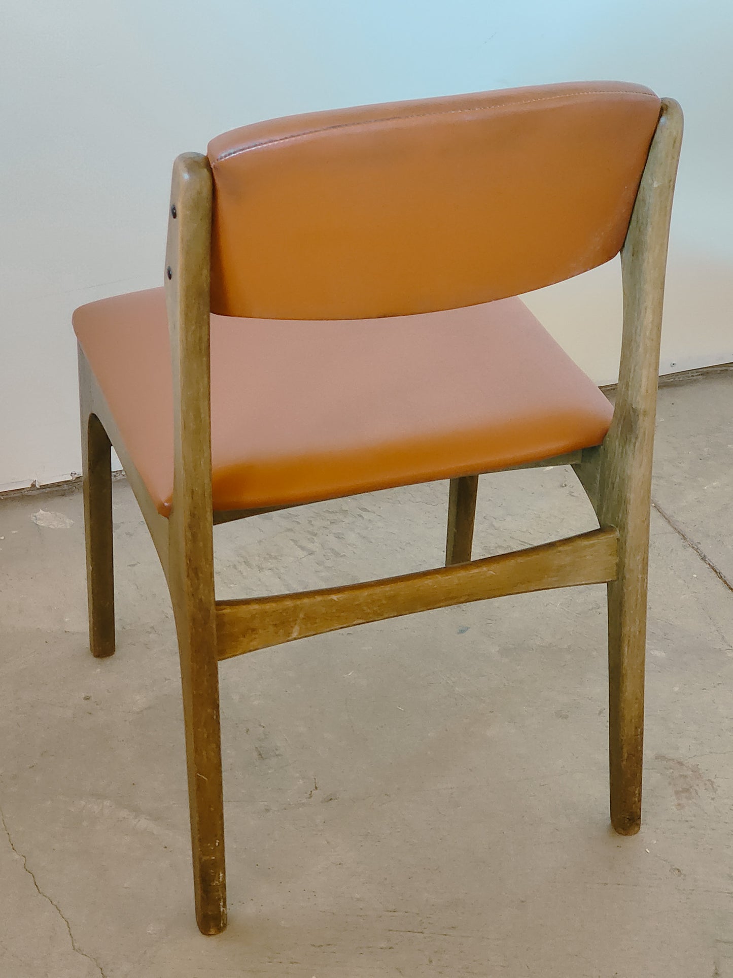 Mid Century Orange Vinyl Accent Chair For Kosuga