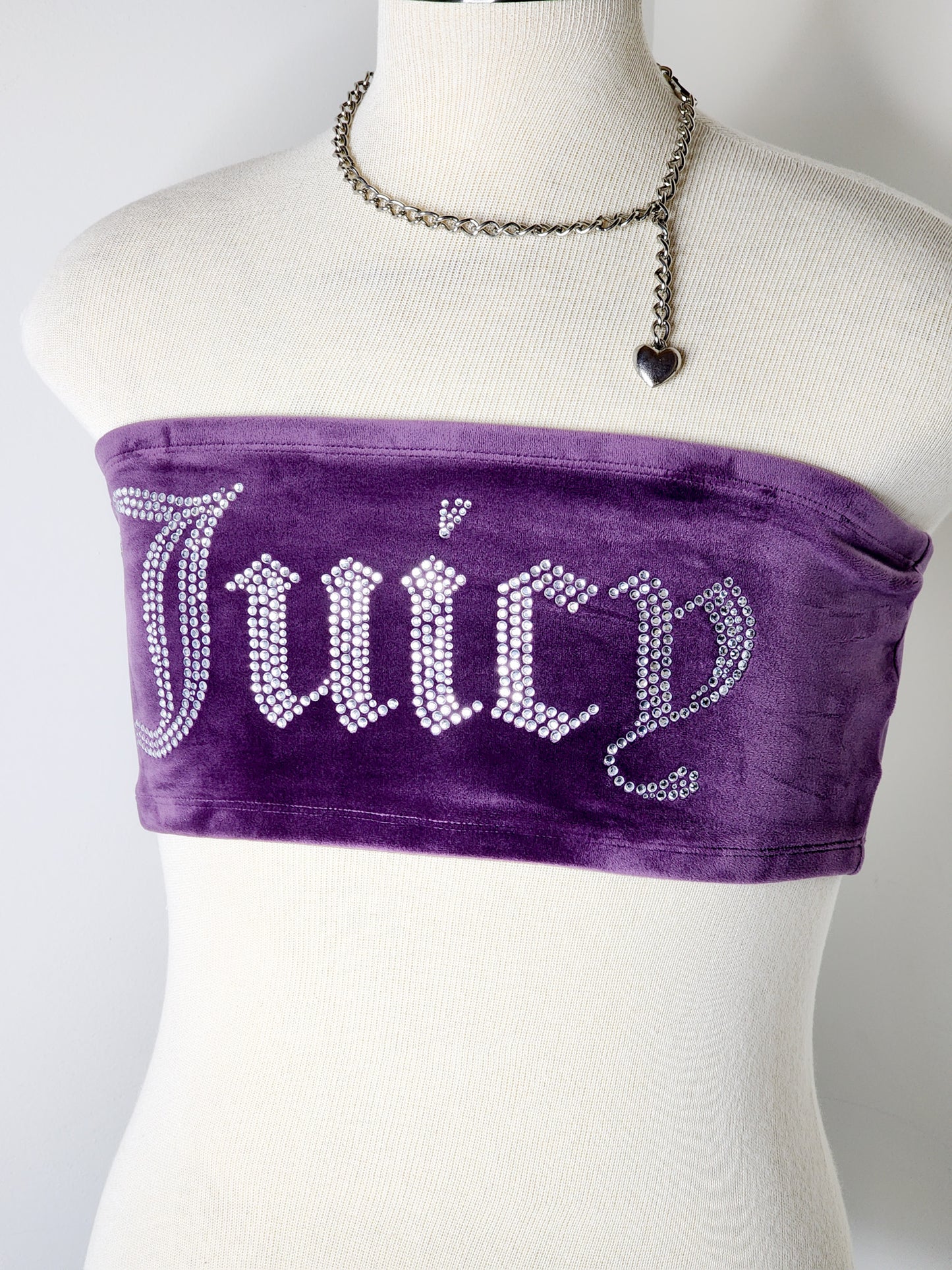 Purple Juicy Couture Velour Bandeau Tube Top