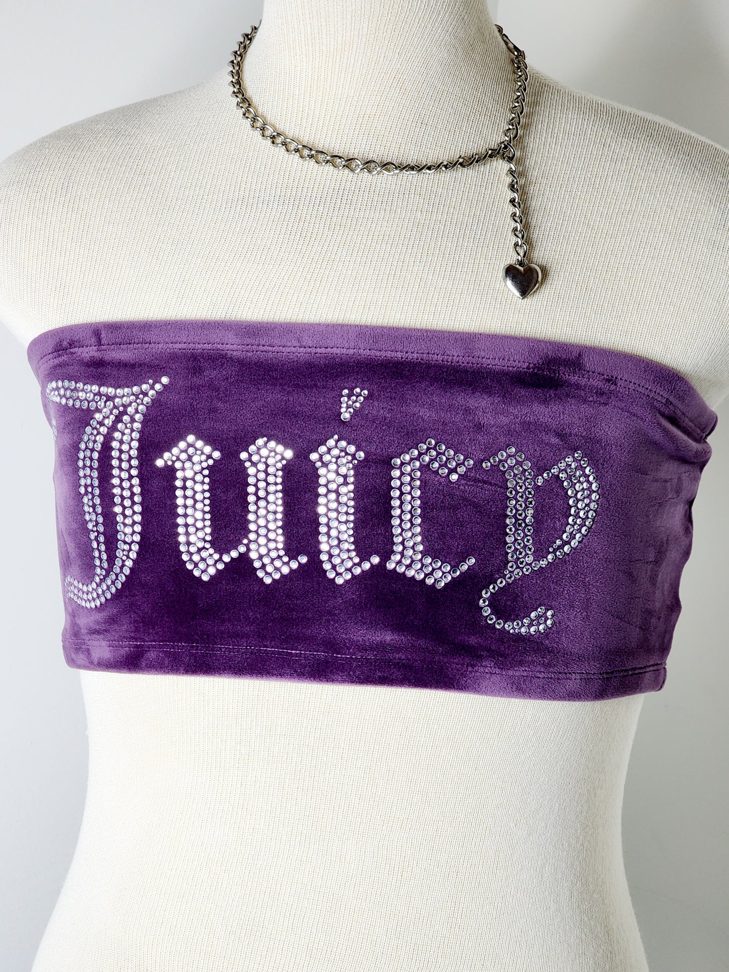 Purple Juicy Couture Velour Bandeau Tube Top