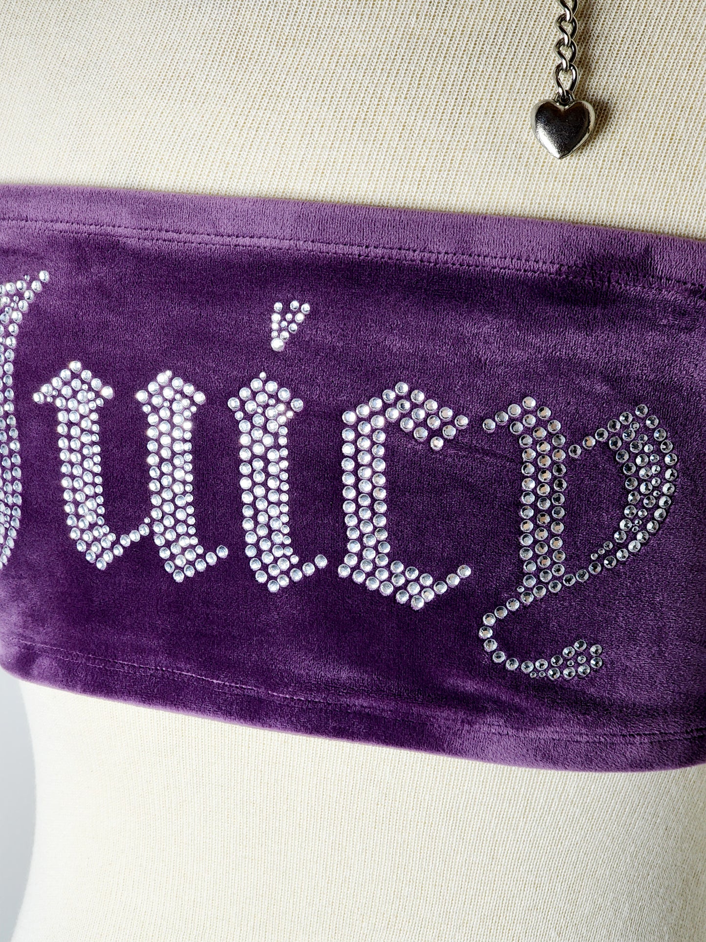 Purple Juicy Couture Velour Bandeau Tube Top