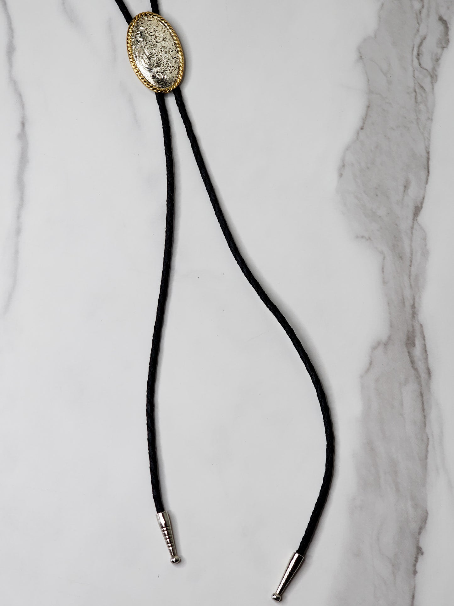 Vtg Brass Bolo Tie