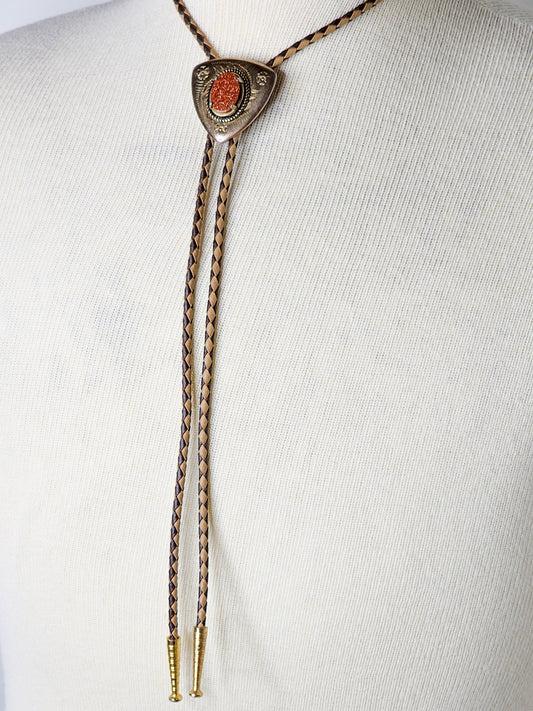 Vtg Brass Bolo Tie