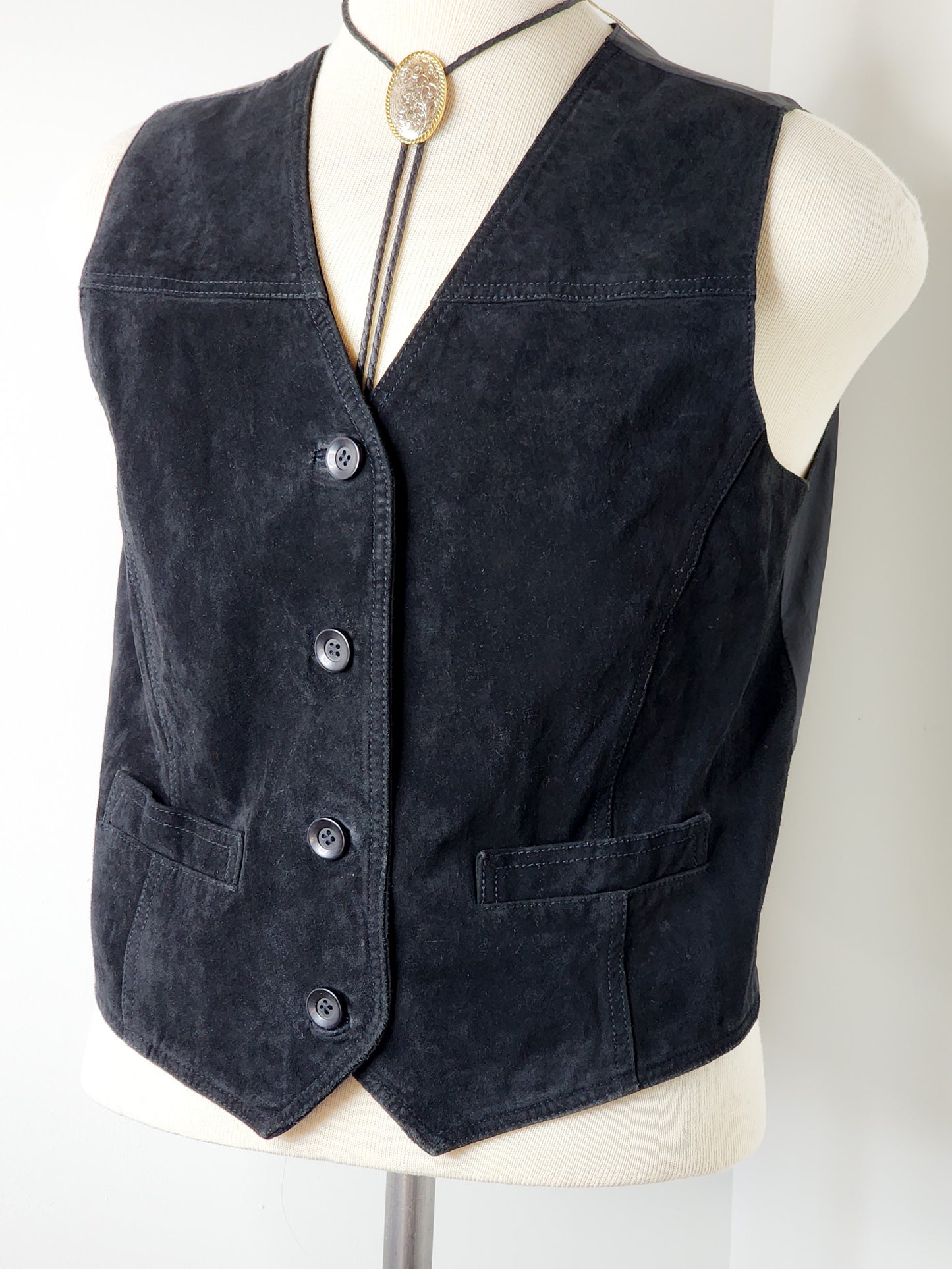 Vtg Route 66 Suede Leather Vest