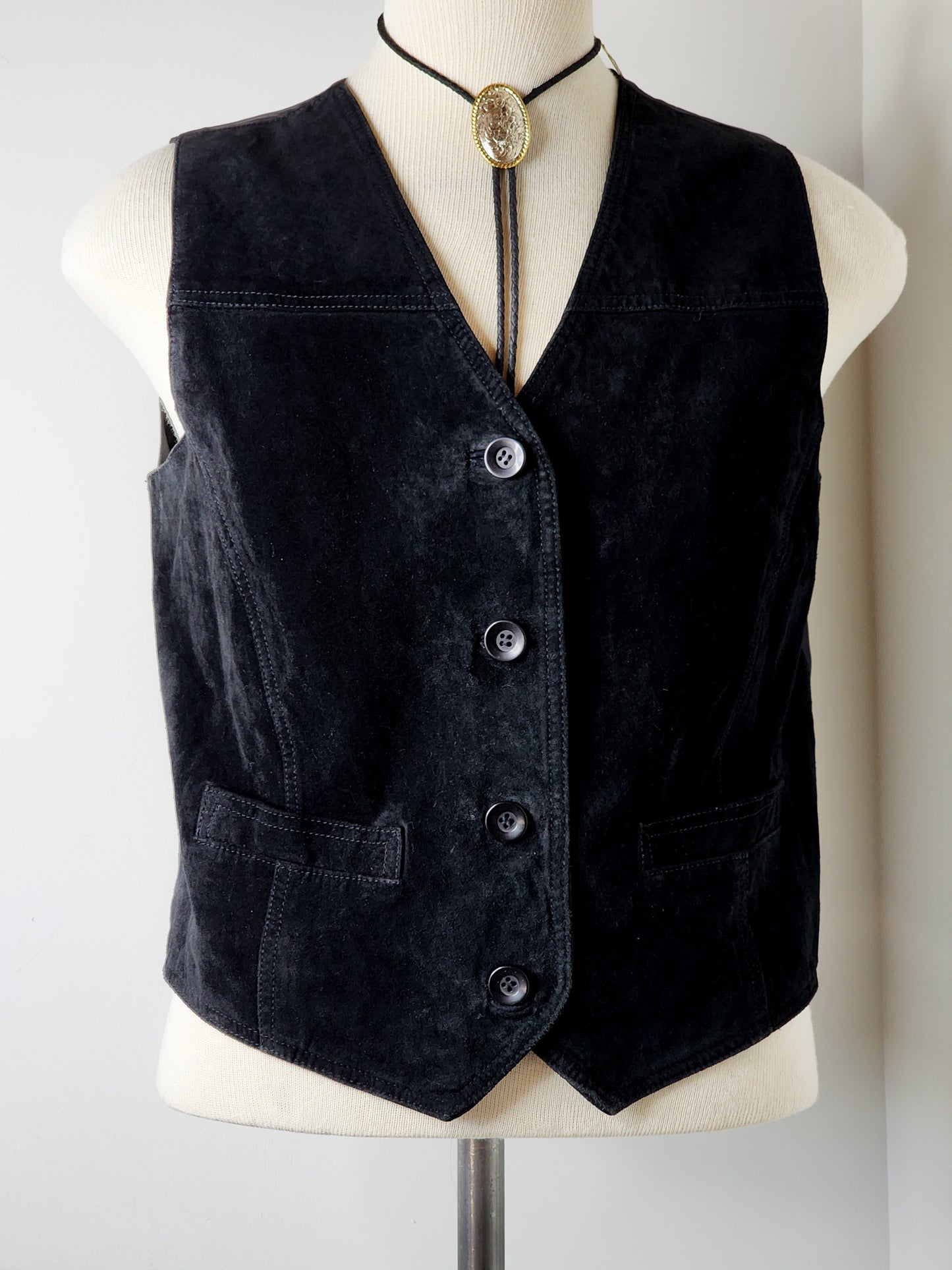 Vtg Route 66 Suede Leather Vest