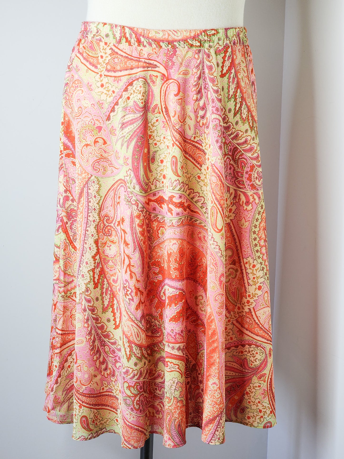 Appleseed's Pink Paisley Print Maxi Skirt