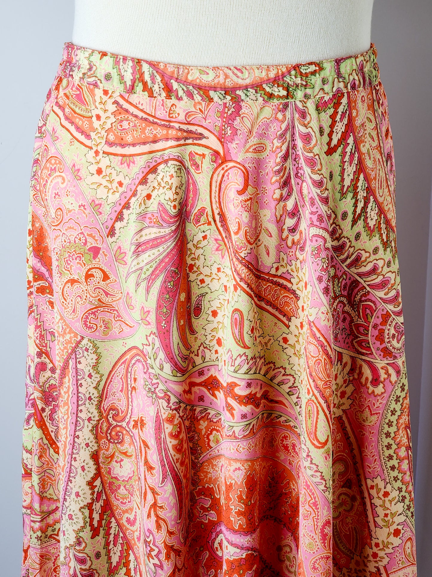 Appleseed's Pink Paisley Print Maxi Skirt