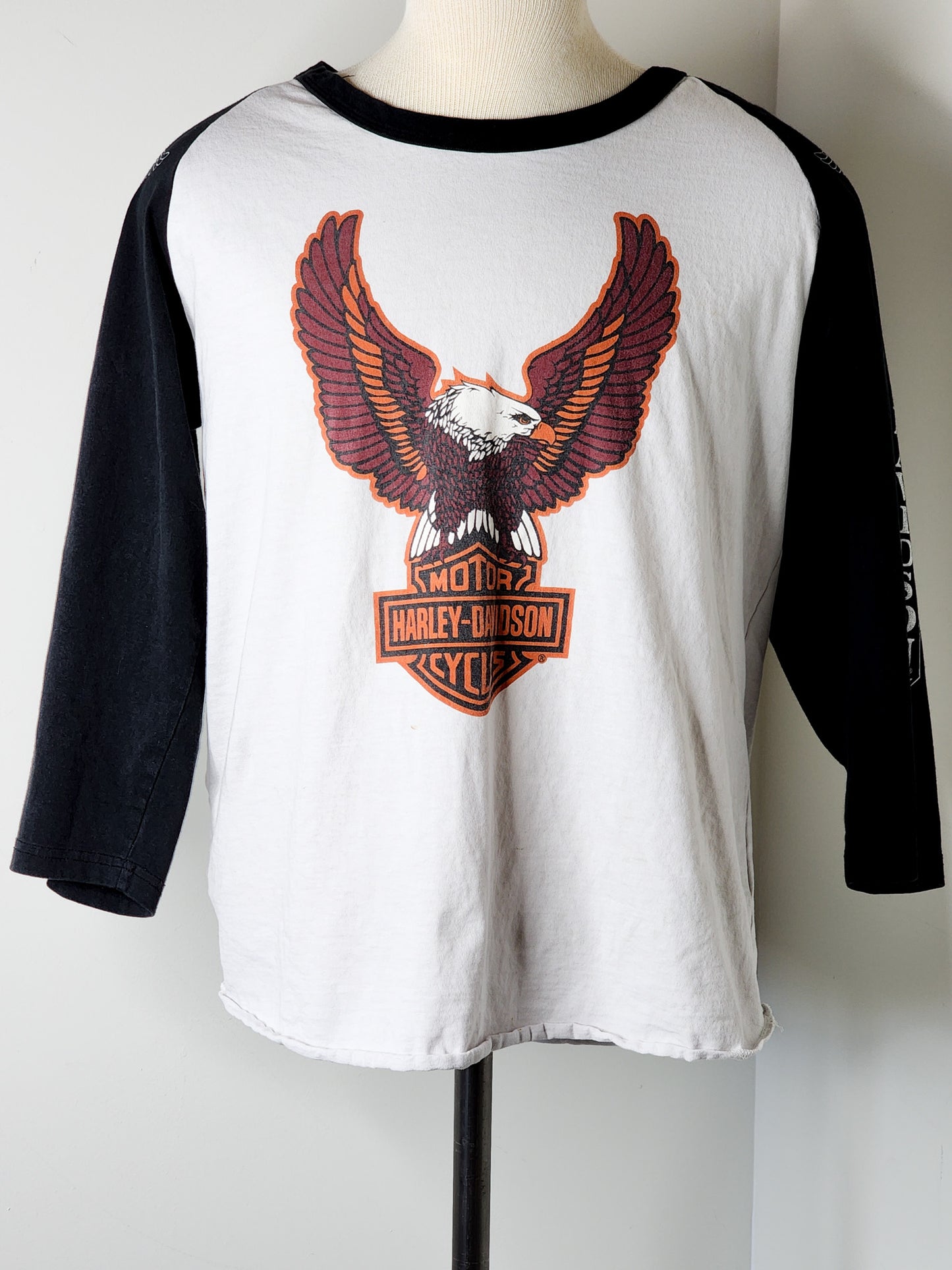 Harley Davidson Printed Sleeves w/ Front & Back Graphic Size XL Jersey Style Tee