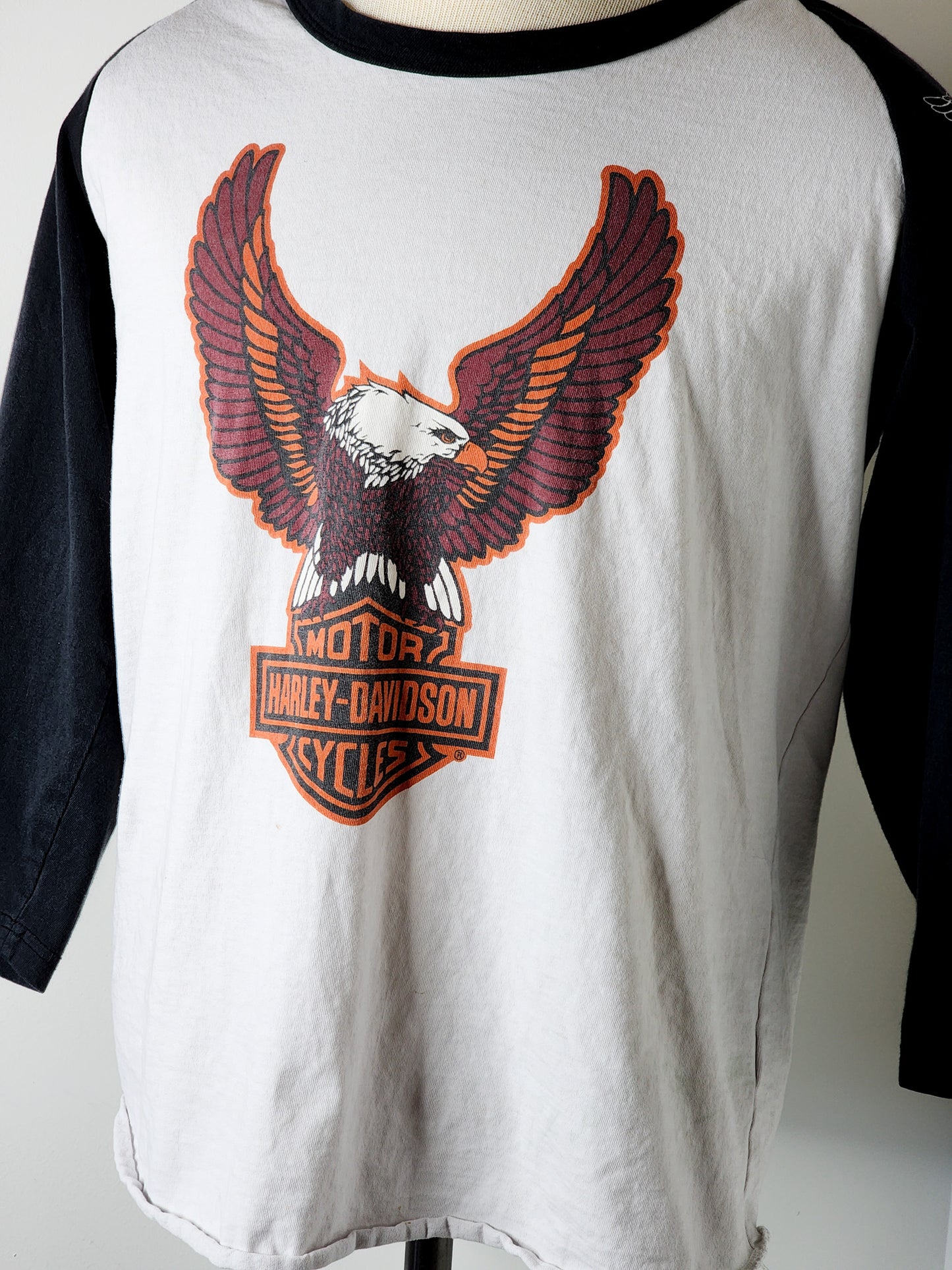 Harley Davidson Printed Sleeves w/ Front & Back Graphic Size XL Jersey Style Tee