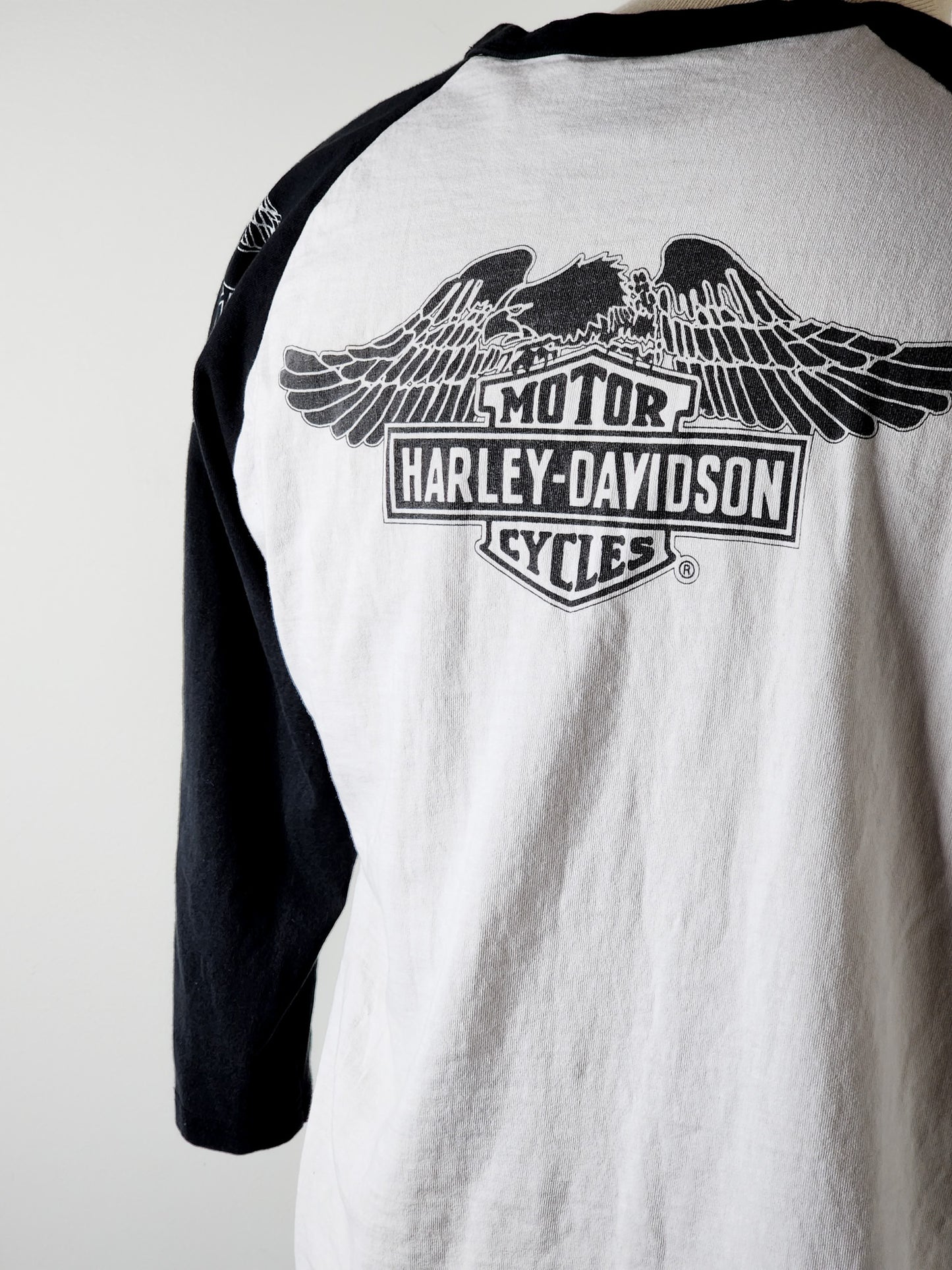 Harley Davidson Printed Sleeves w/ Front & Back Graphic Size XL Jersey Style Tee