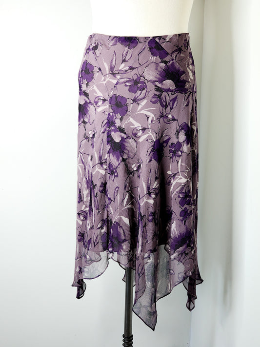 Y2K Purple Floral Fairycore Maxi Skirt sz 10 (M)