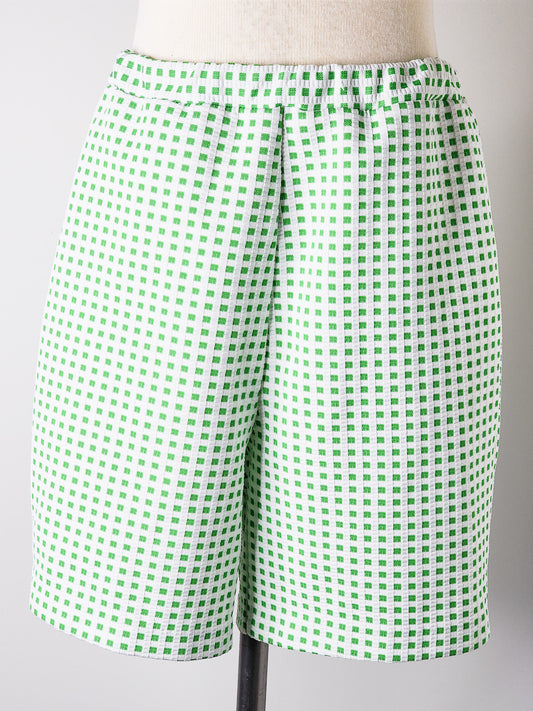 Vtg Sears Green Gingham Shorts tagged 14