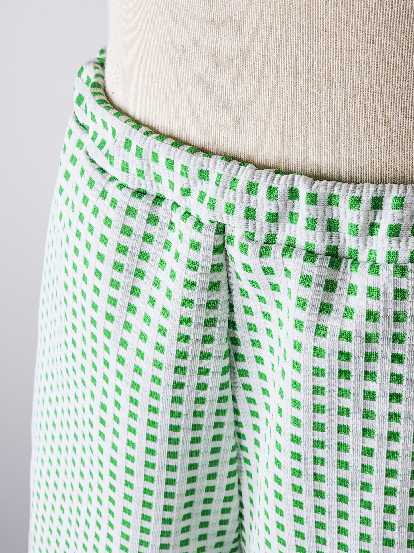 Vtg Sears Green Gingham Shorts tagged 14