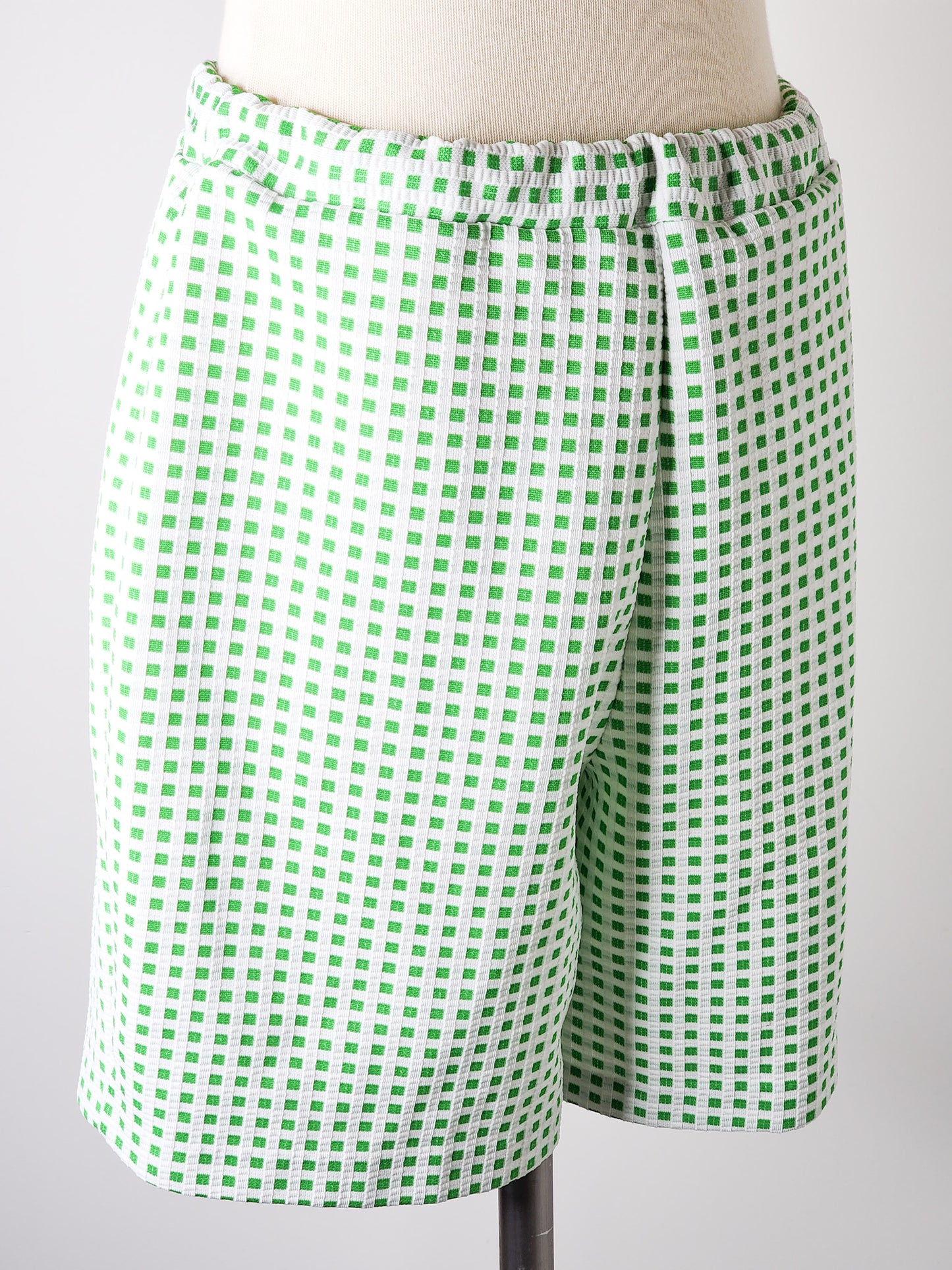 Vtg Sears Green Gingham Shorts tagged 14