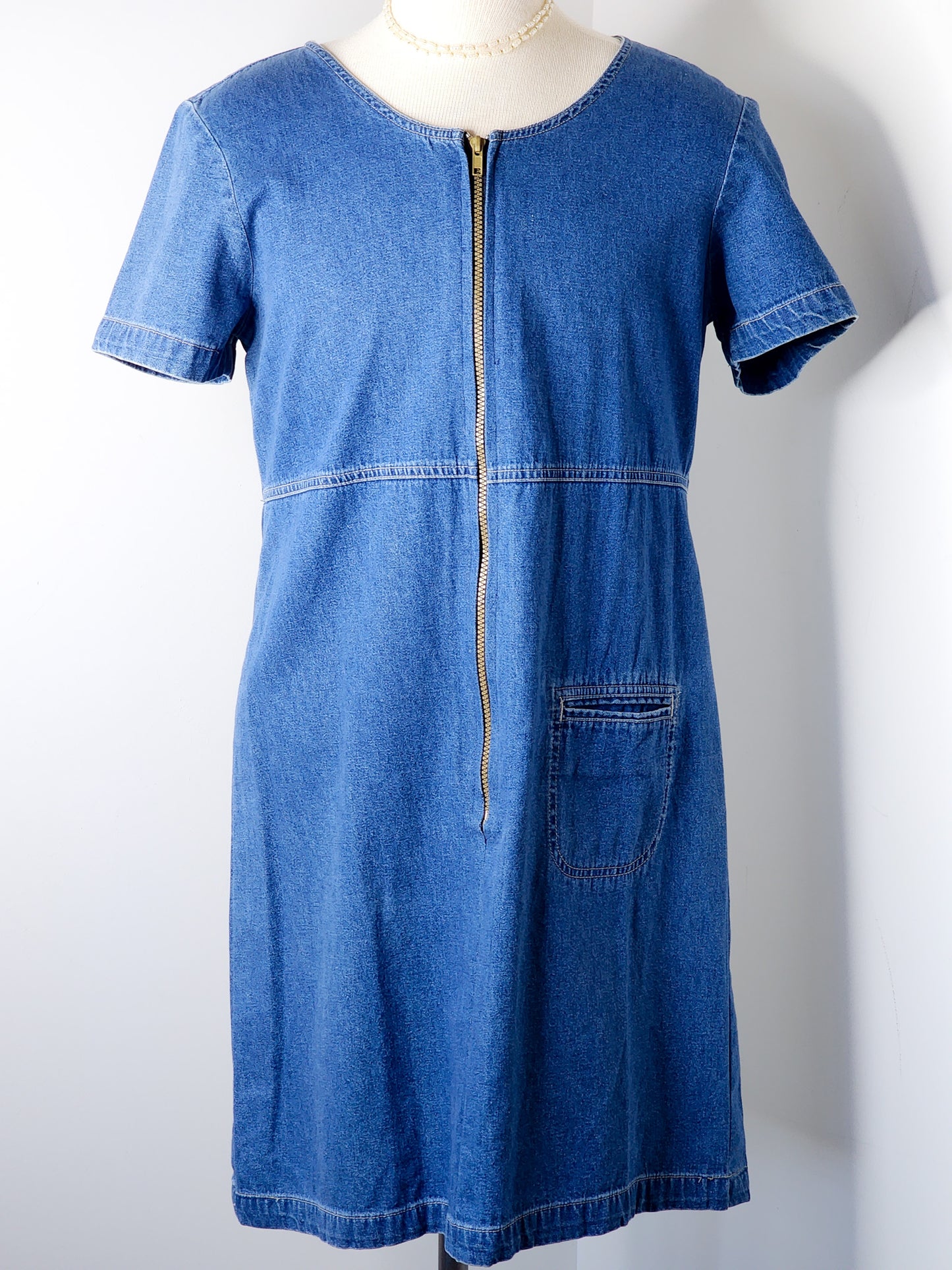 Vtg Y2K Denim Dress Tagged L