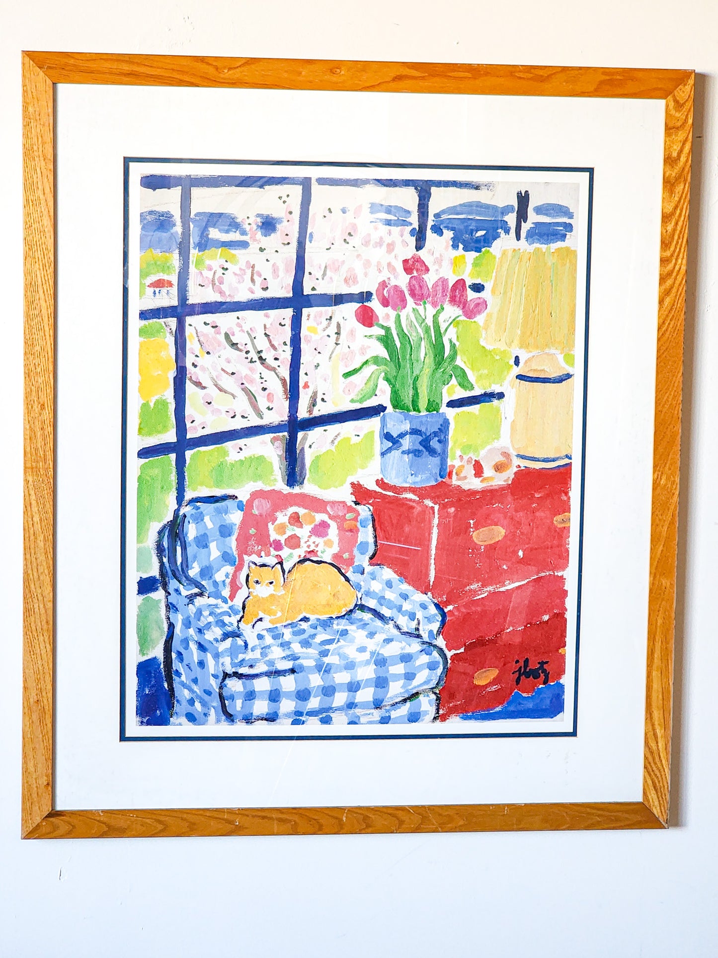 XL "Spring Window" by John Botz Oak Framed Print