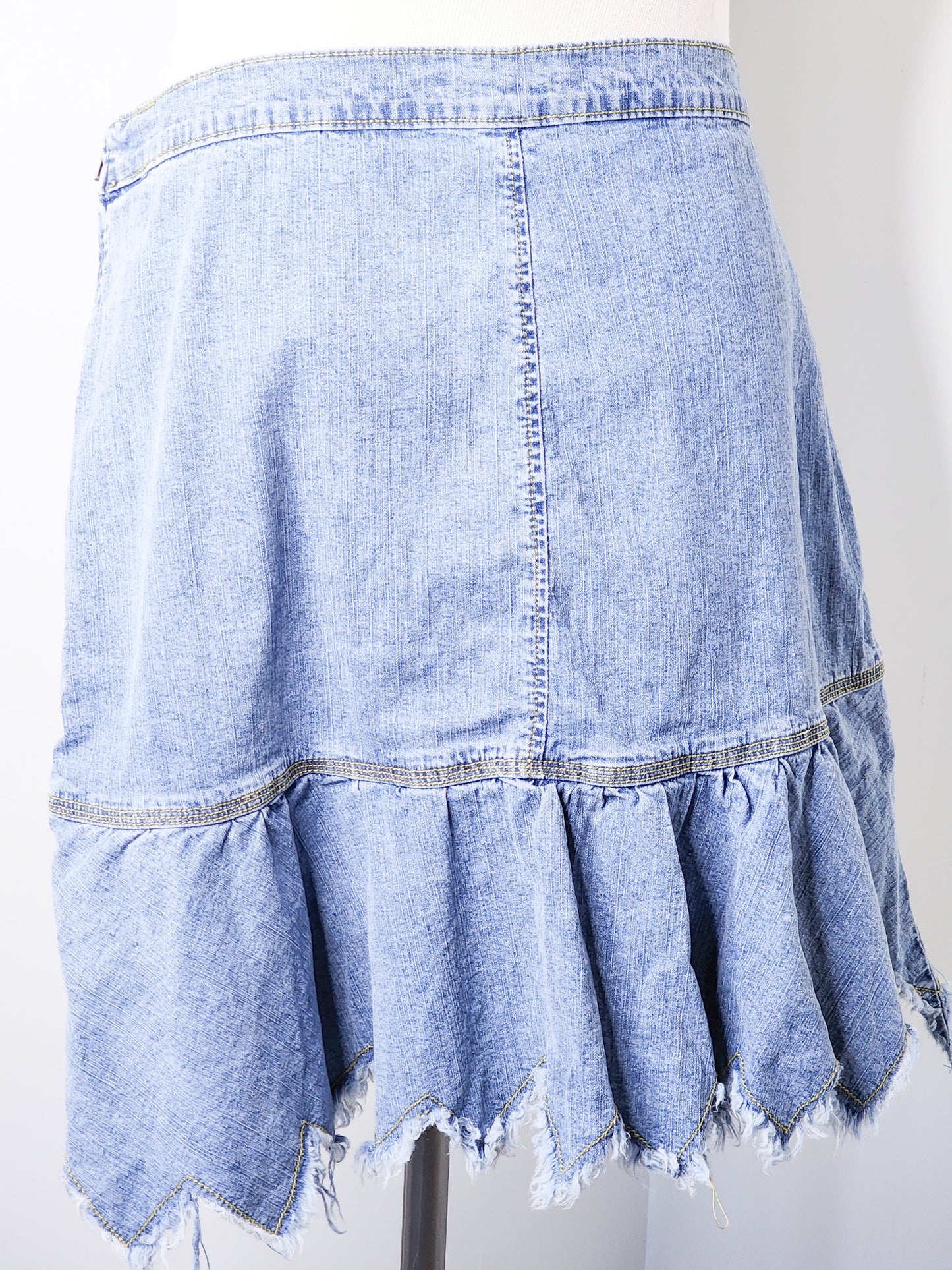 Vtg Y2K Denim Flared Skirt Tagged 14