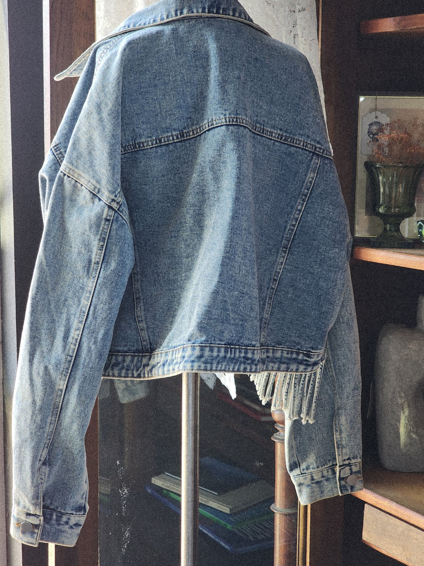 Blue B Fringe Denim Jacket Tagged M