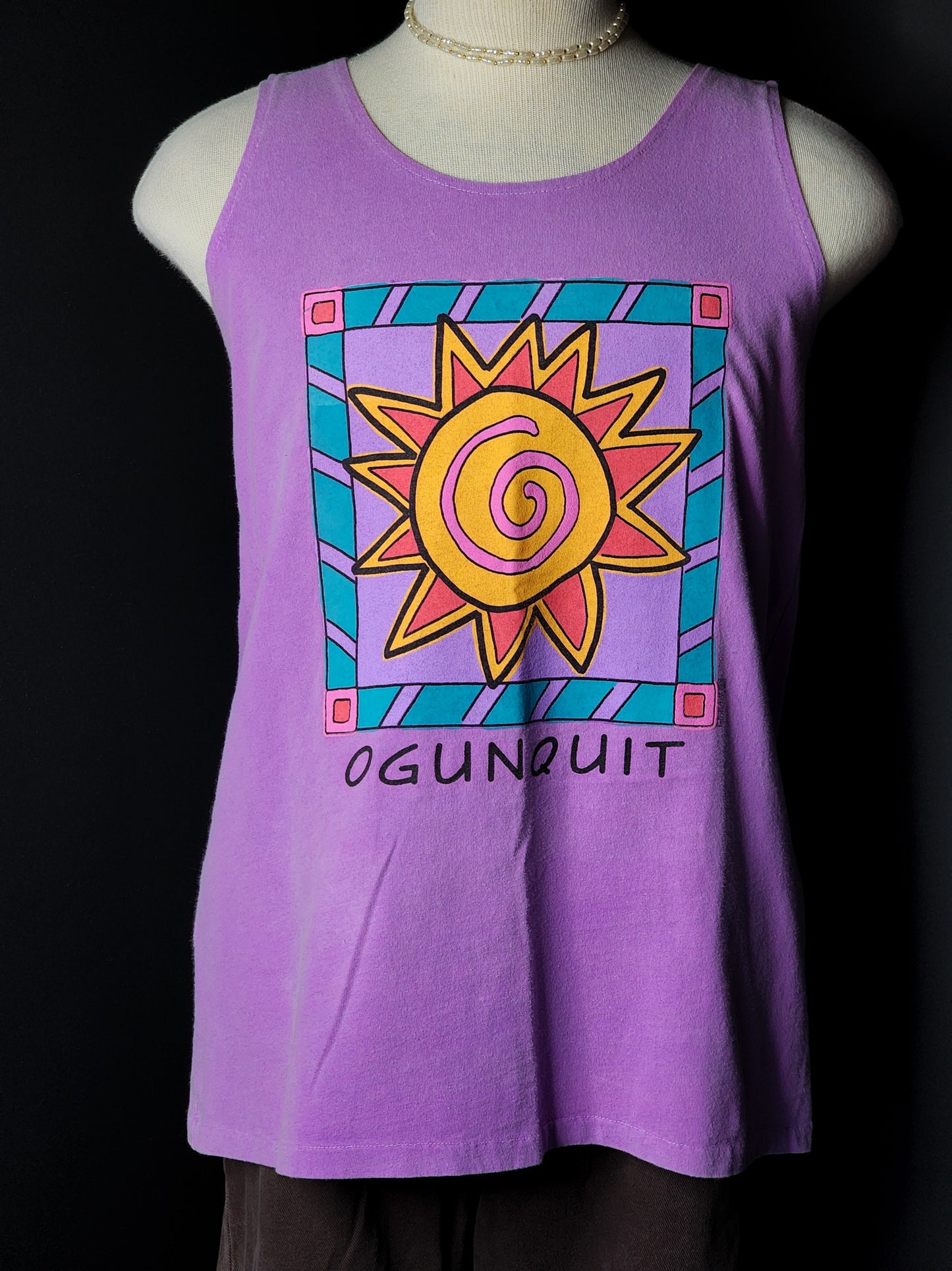 Vtg 90s Fresh Produce Cotton Purple Tank Tagged M