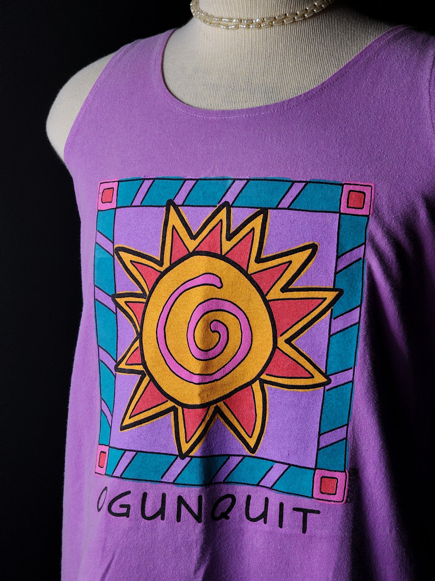 Vtg 90s Fresh Produce Cotton Purple Tank Tagged M