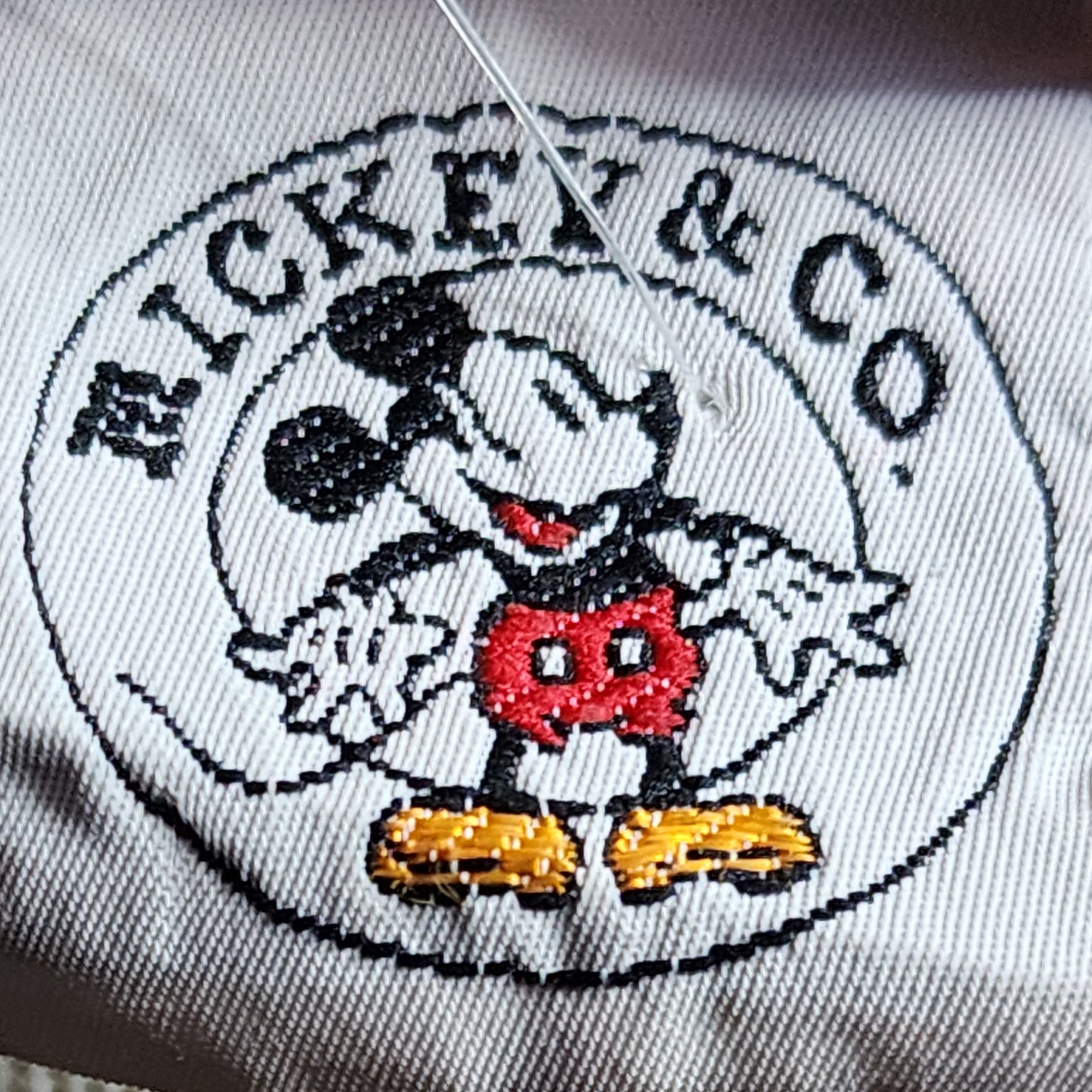 Vtg 90s Red Embroidered Mickey Mouse Tee Tagged XL