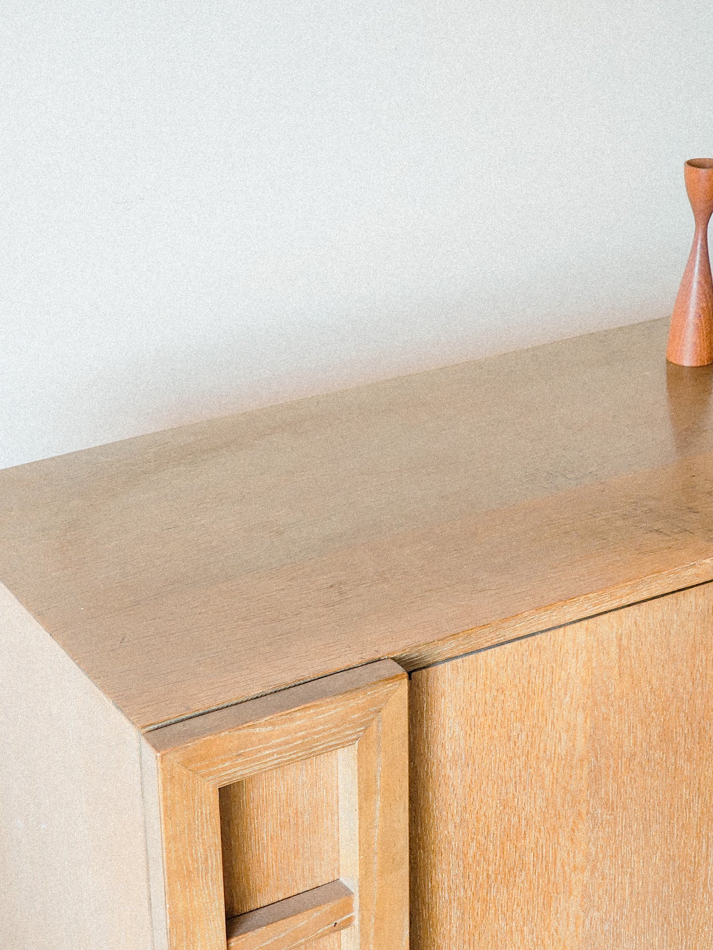 Vtg Mid Century Credenza Lime Washed Oak Finish