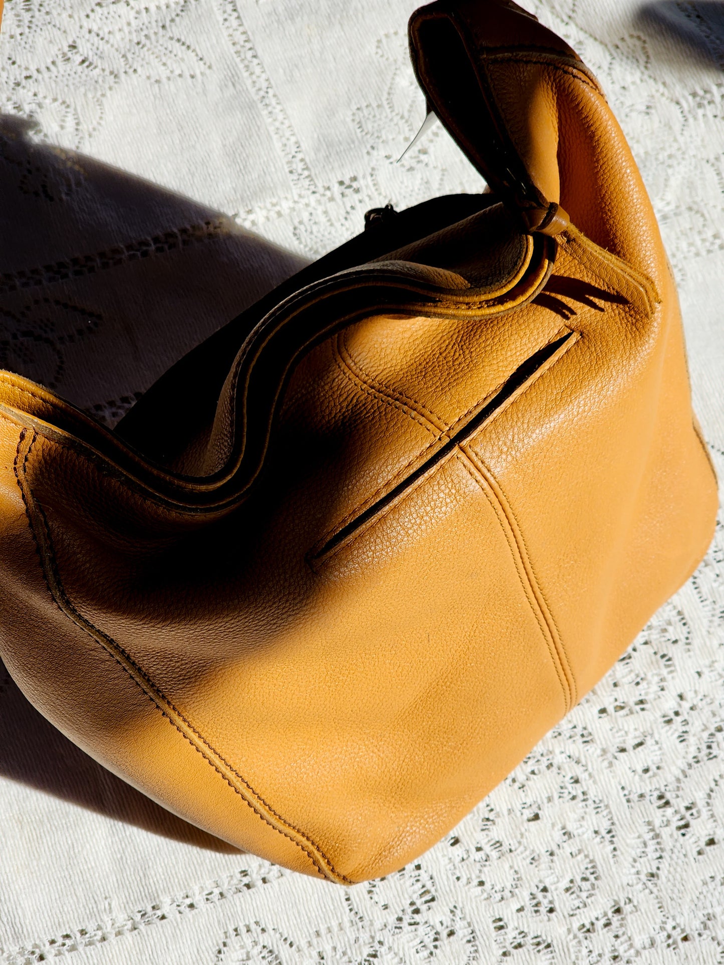 The Sak Leather Hobo Bag in Camel