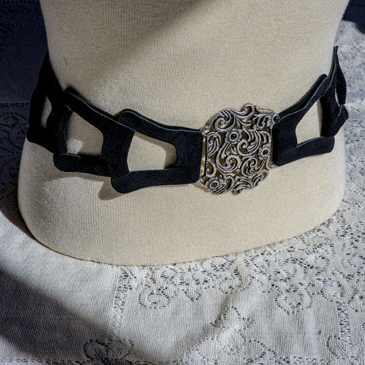 Suede Leather Western Tie Back Chunky Belt