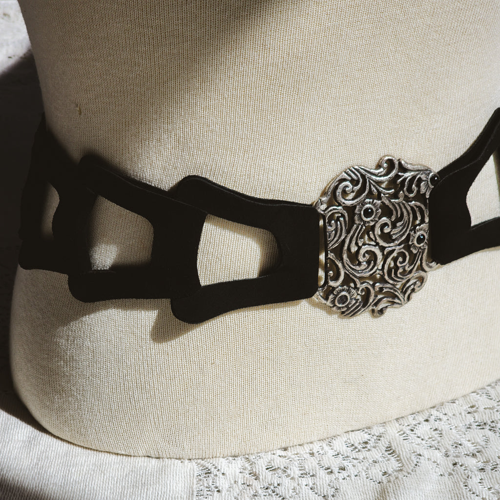 Suede Leather Western Tie Back Chunky Belt