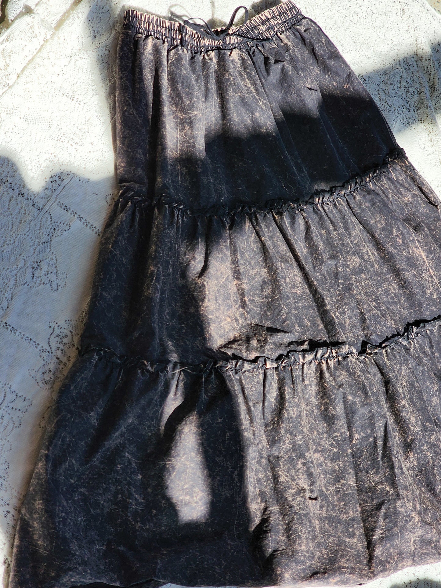 Reverse Dyed Tiered Maxi Skirt Tagged XL