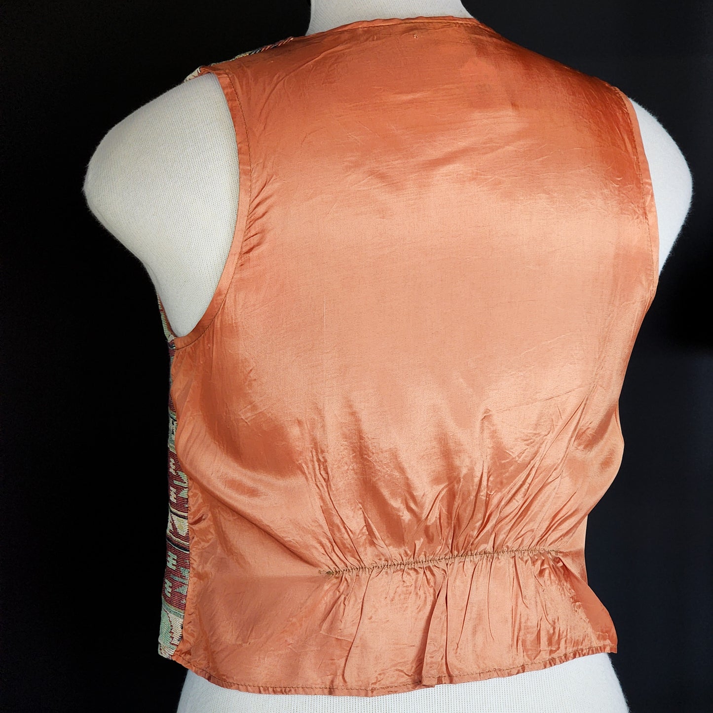 Vtg Western Style Patterned Vest Tagged L