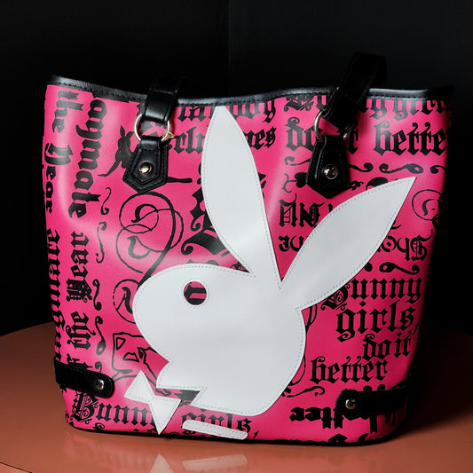 Vintage Playboy Bunny Pink Printed Tote