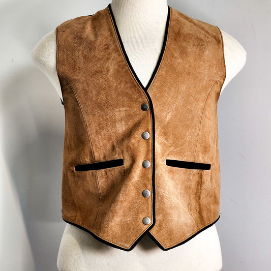 Vtg Western Style Suede Leather Vest by Scully