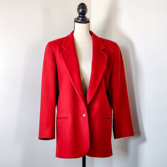 Vtg L.L Bean Red Wool Blazer/Coat Tagged 10