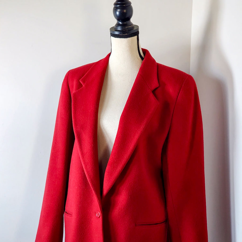 Vtg L.L Bean Red Wool Blazer/Coat Tagged 10