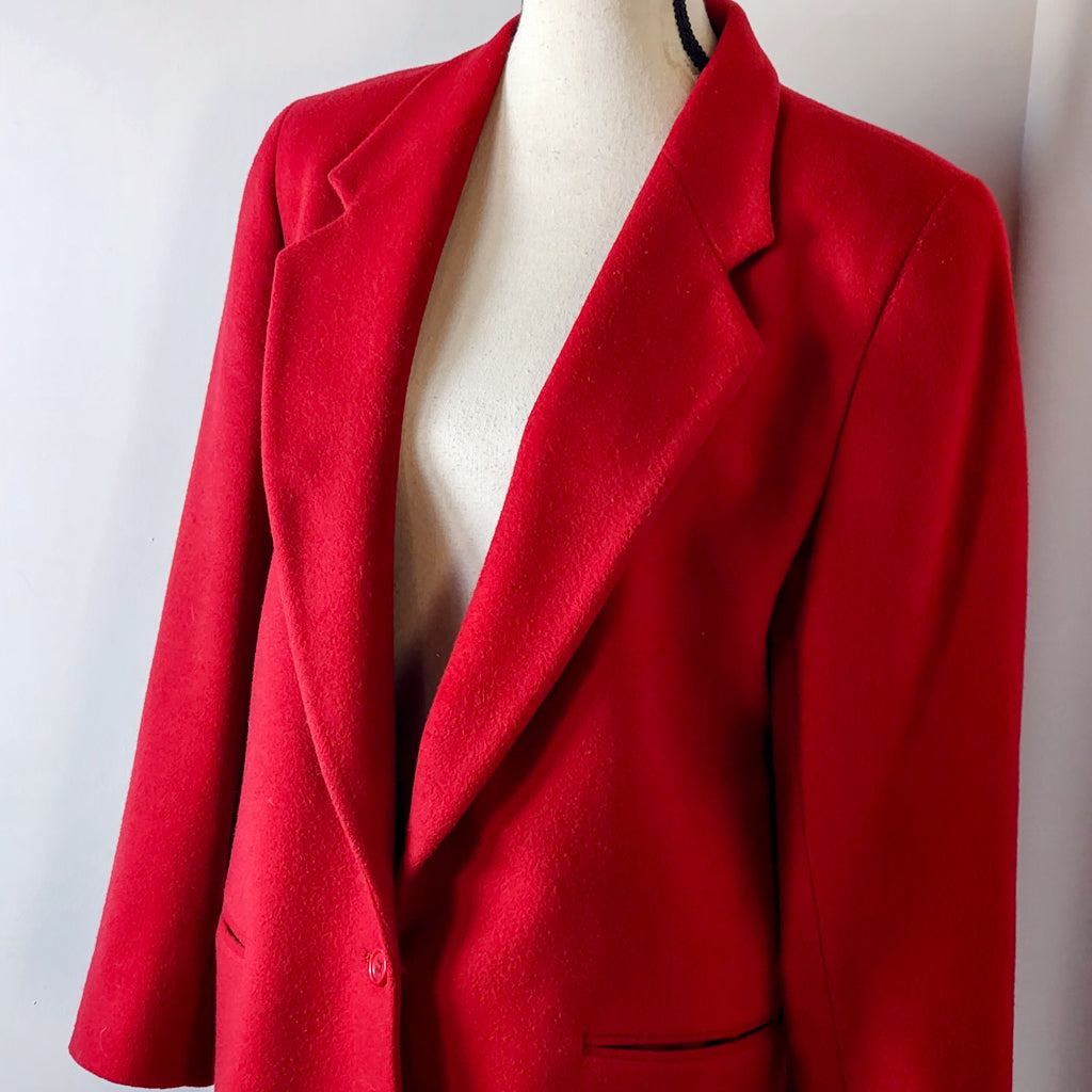 Vtg L.L Bean Red Wool Blazer/Coat Tagged 10