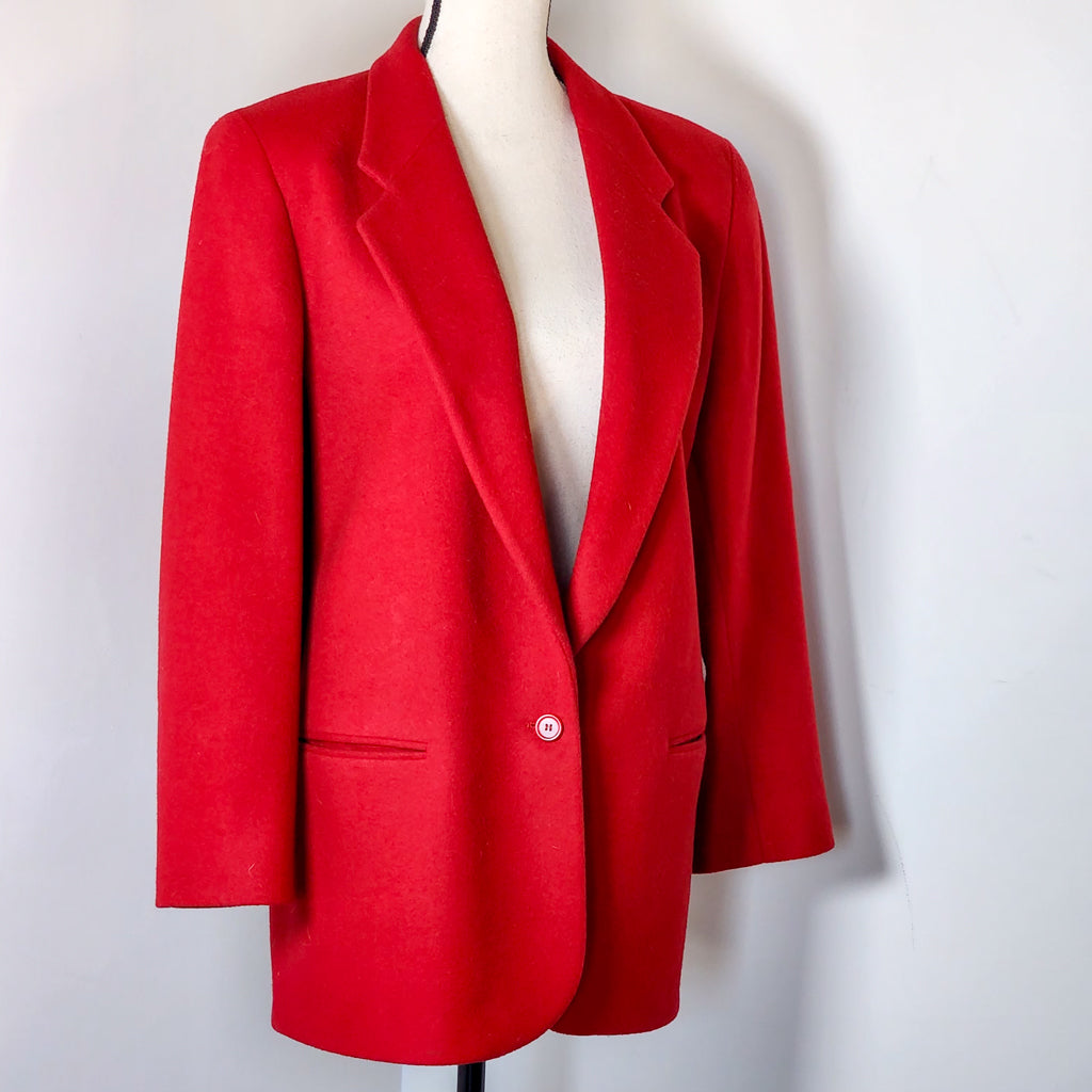 Vtg L.L Bean Red Wool Blazer/Coat Tagged 10