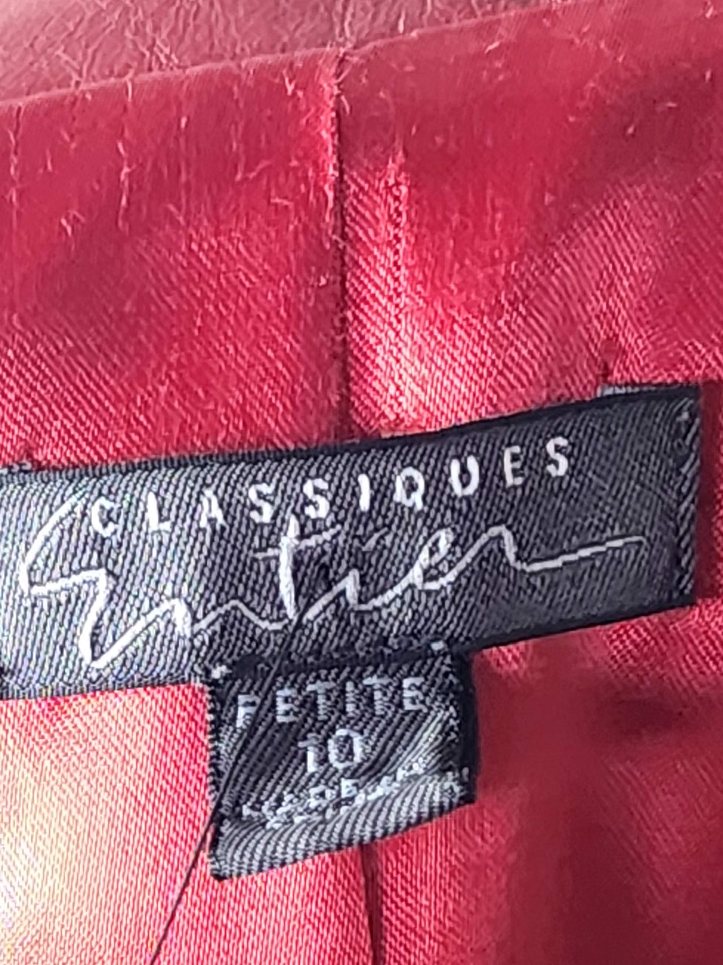 Vtg Red Leather Button-Up Coat Tagged sz 10