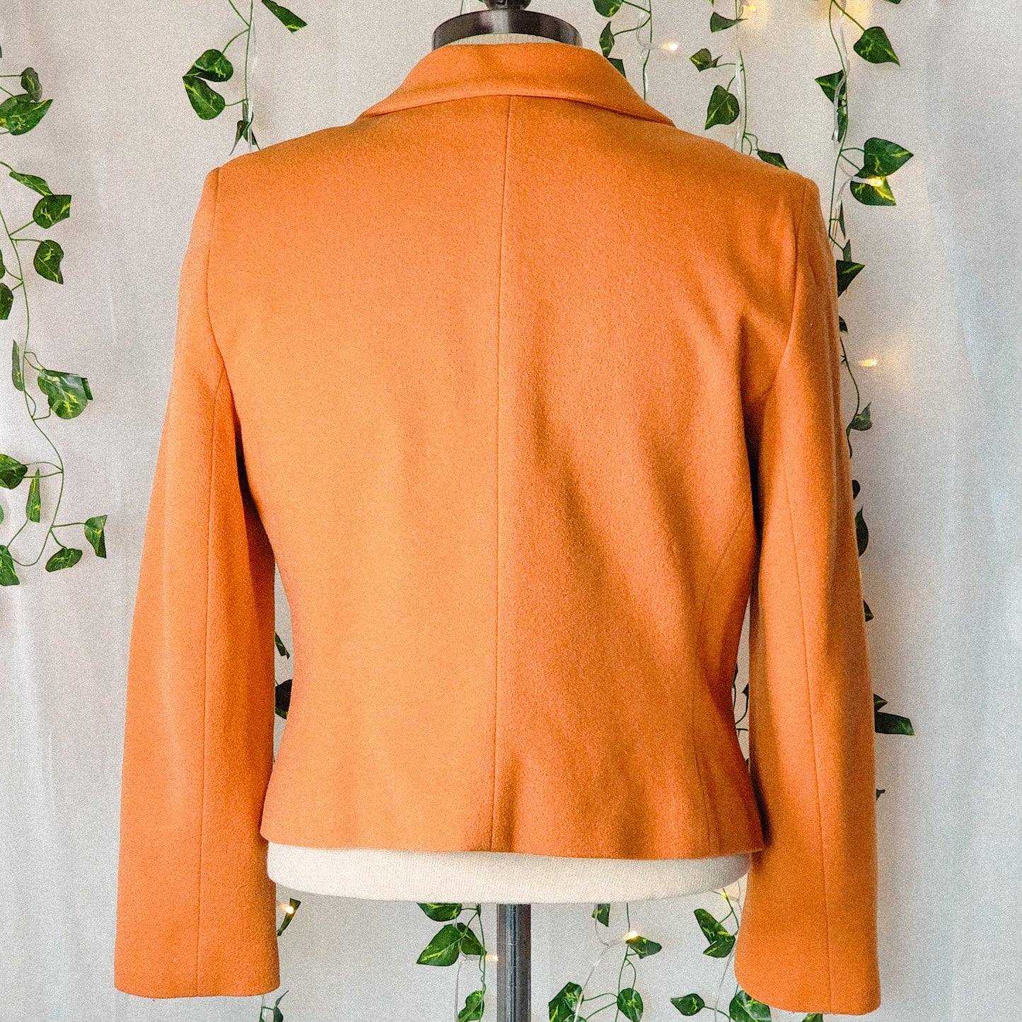 Vintage Wool Blend Orange Coat Tagged 14