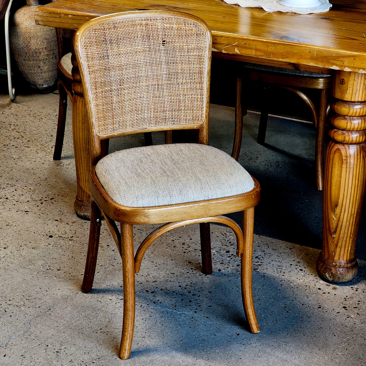 Vintage Caned Back Bentwood Dining Chair Set (6)