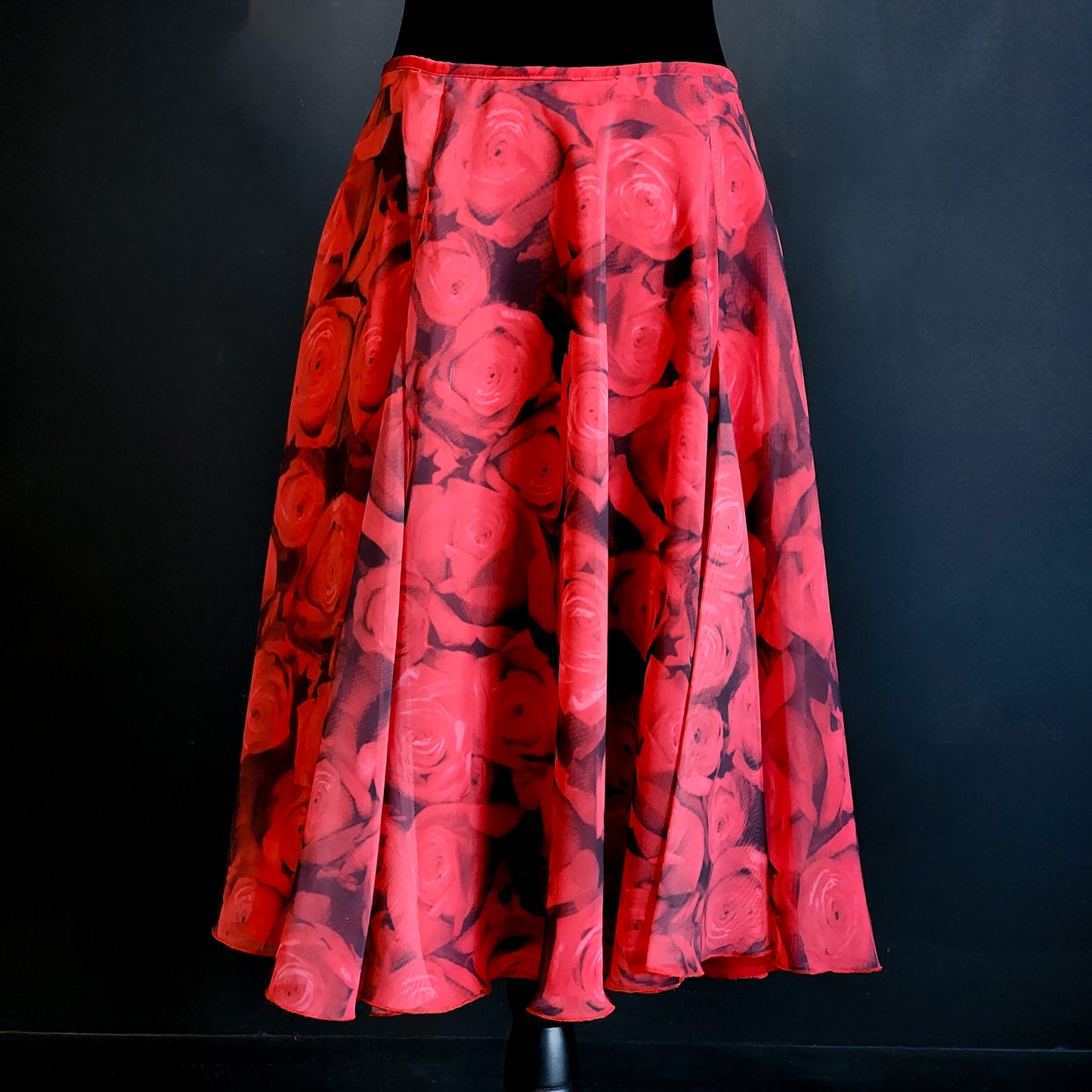 Vintage Y2K Ruffly Asymmetrical Rose Skirt