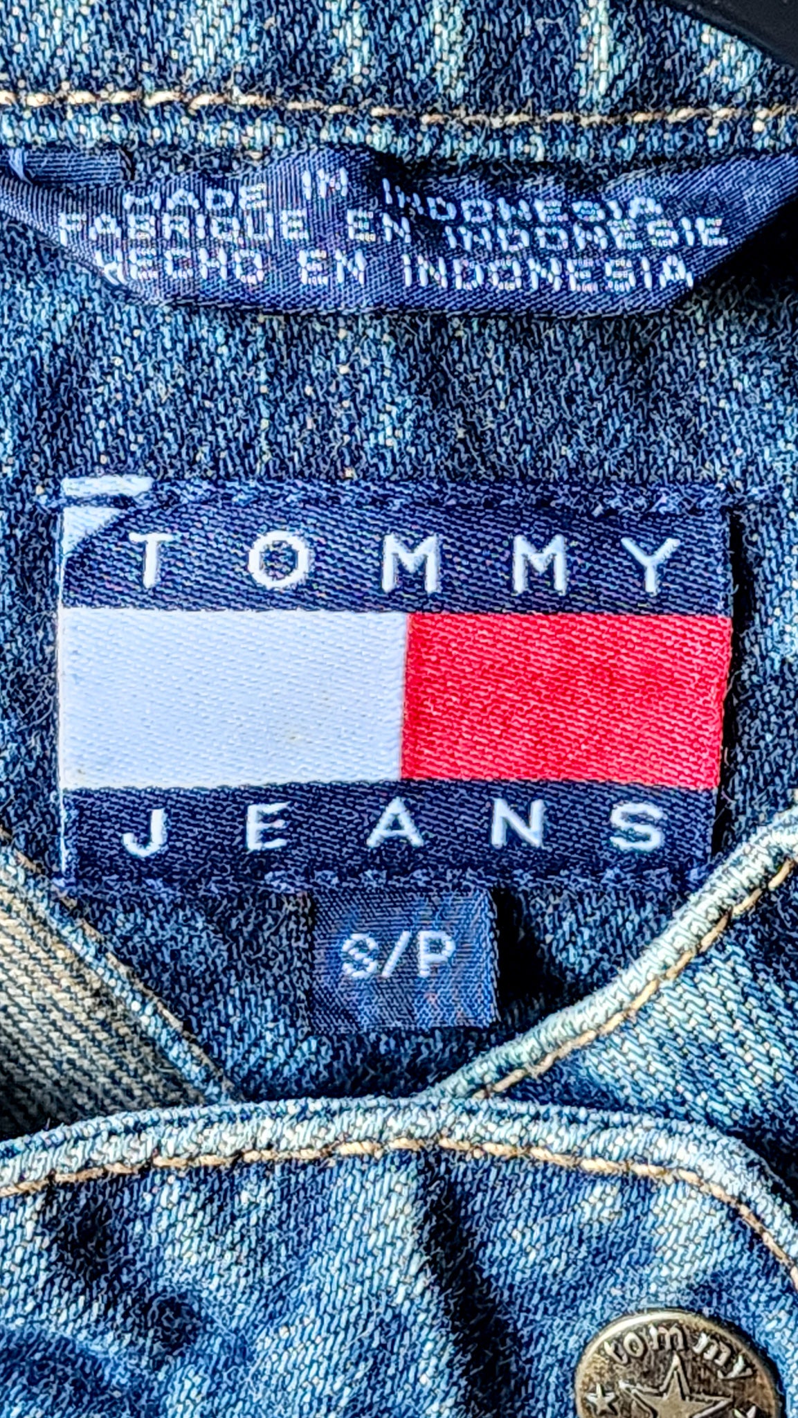 Vintage Y2K Tommy Jeans Biker Denim Jacket (S)