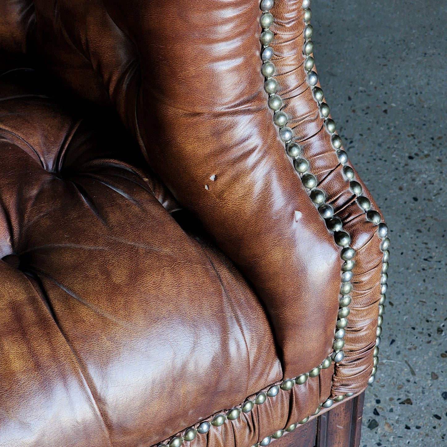 Tufted Faux Leather Loveseat & Barrel Chair Set