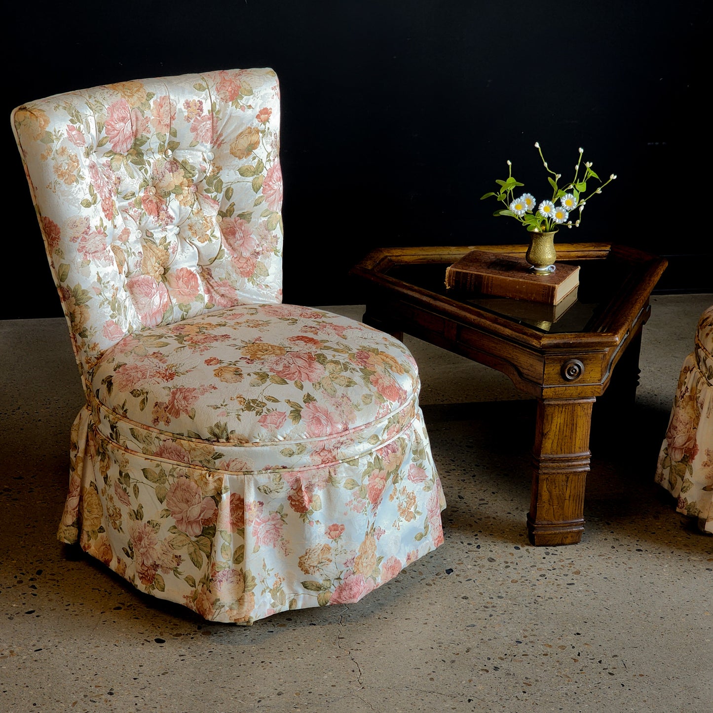 Vintage Floral Accent Chair