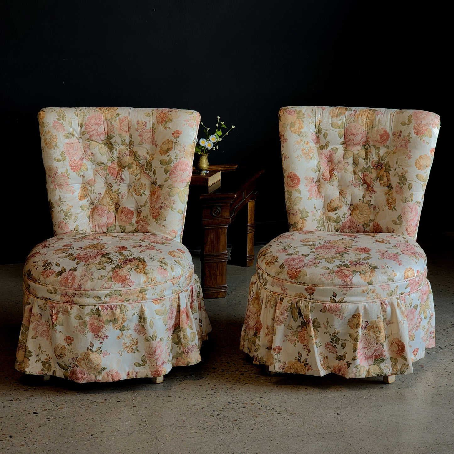 Vintage Floral Accent Chair