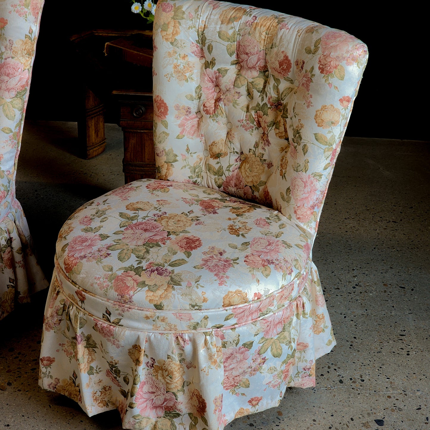 Vintage Floral Accent Chair