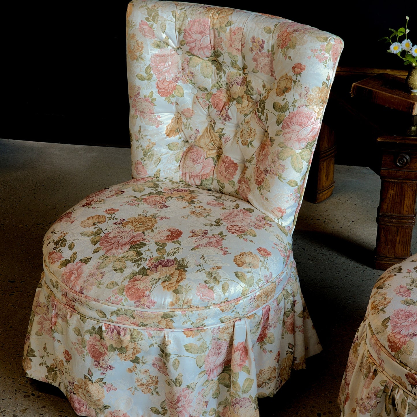 Vintage Floral Accent Chair