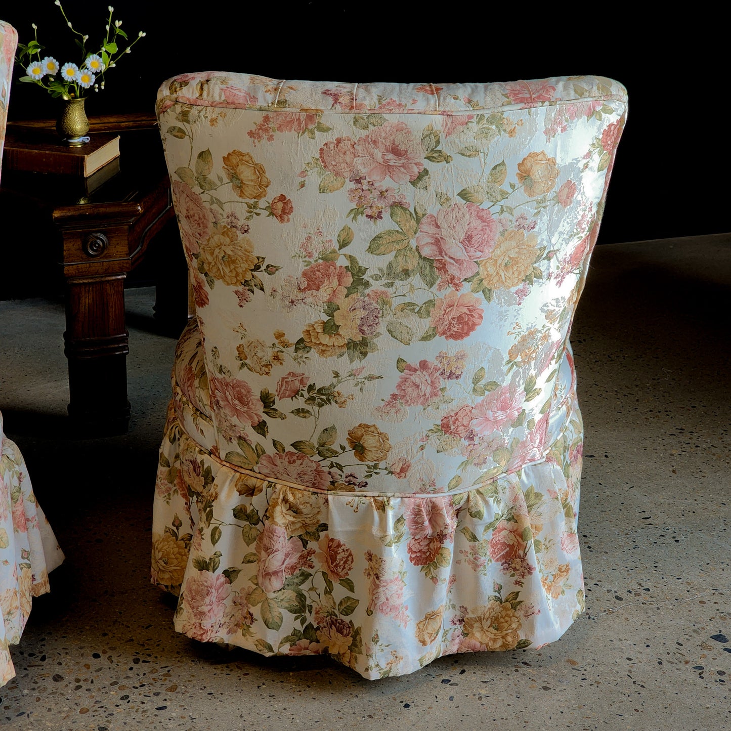 Vintage Floral Accent Chair